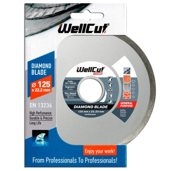 Фото - Диск алмазний WellCut 125 x 22,23 мм, Плитка