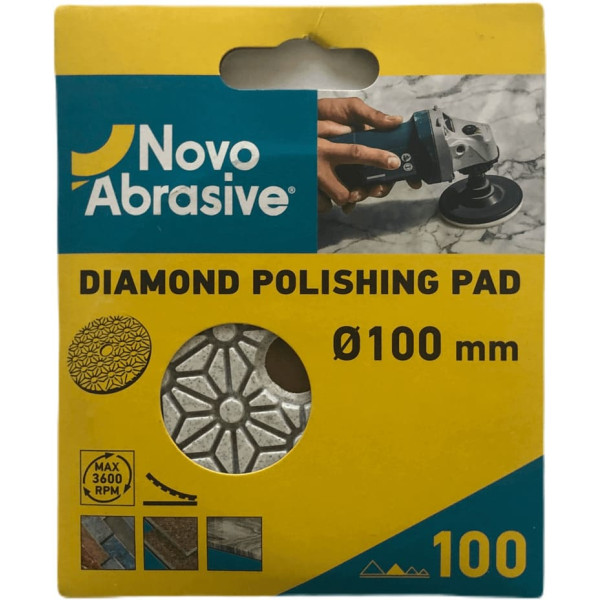 Фото - Диск алмазний полірувальний NovoAbrasive 100 мм, Р100, зірка
