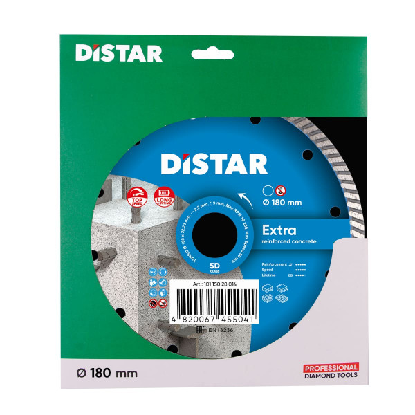 Картинка - Диск алмазный отрезной Distar Turbo 180x2,4x9x22,23 Extra