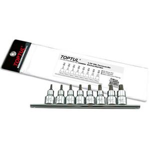 Набор головки с насадкой с отверстием TOPTUL 1/2" TORX T20-T55 8 шт GAAG0806