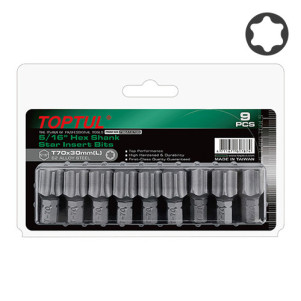 Набор бит TOPTUL 5/16" L30 мм T70 9 шт FSEA1070G Набор бит TOPTUL 5/16" L30 мм T70 9 шт FSEA1070G