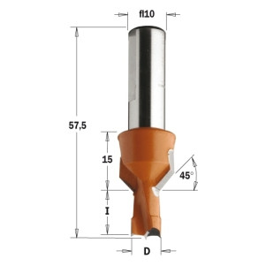 Сверло с зенкером NP HW D = 10 I = 13 L = 57,5 ​​S = 10 LH (376.103.12)