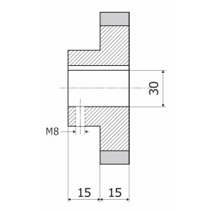 Ролик 140-15-30-8 резинка XX ShA (L = 30)