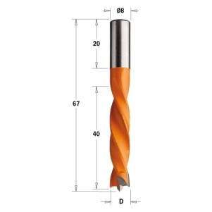 Свердло HW NP D = 6 I = 40 L = 67 S = 8x20 LH (307.060.12)