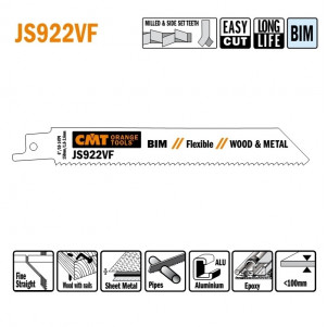 Пила сабельная L = 150 I = 130 H = 19 K = 0,9 TS = 1,8-2,6 (JS922VF-5)
