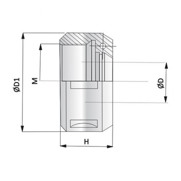 Картинка - Гайка EOC25 DIN6388 H = 30 D2-25 M48x2 D1 = 60 RH Подшипниковая правая