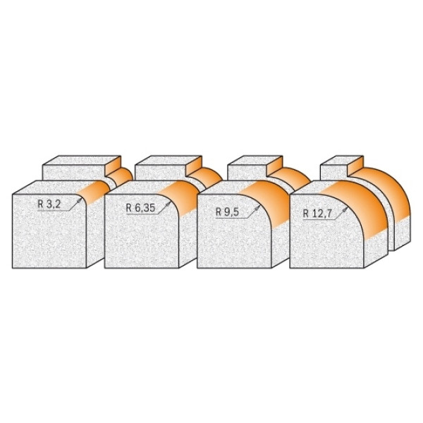 Картинка - Фреза радиусная для жестких материалов HM R = 6,35 D = 25,4 I = 12,7 S = 12,7 (880.502.11)