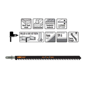 Пильное полотно I = 155 L = 180 3 шт. расстояние между зубами 4 (JT744D-3)