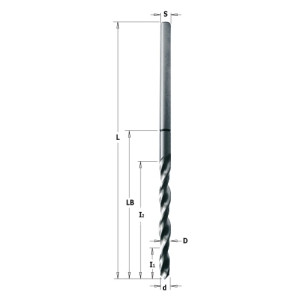 Свердло ANUBA 13 d = 5,8 DS = 6,7 I1 = 18 I2 = 68 LB = 83 l = 155 (515.130.51)