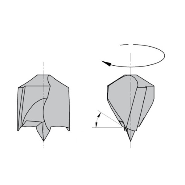Картинка - Сверло с зенкером NP HW D = 10 I = 12 L = 70 S = 10 LH (377.100.12)