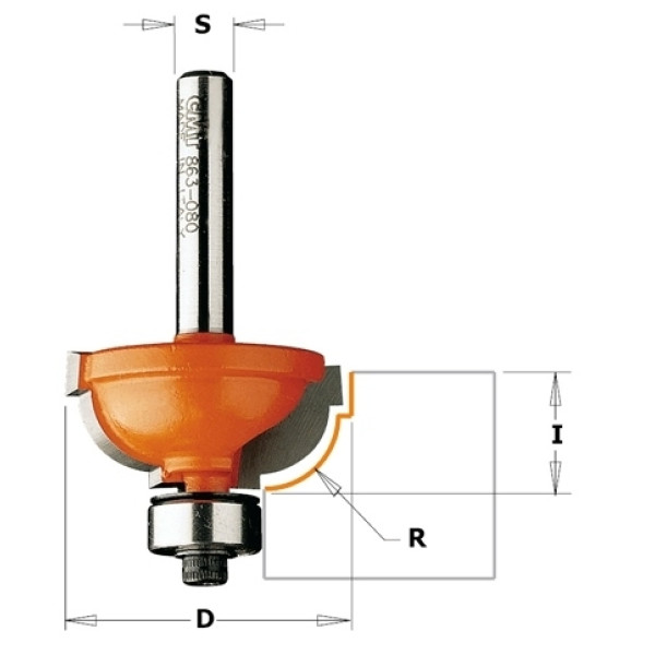 Картинка - Фреза профильная Cavetto HM D=31,7 R=8 I=14,3 S=6,35 (864.080.11)