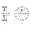 Картинка 1 - Ролик 140-20-35-10 Z chrom Профиль A, скошенный SCM