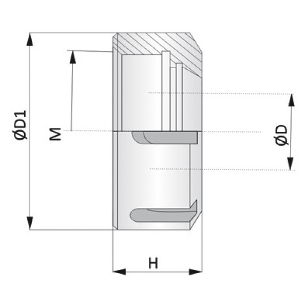 Картинка - Гайка ER32 DIN6499 M40x1,5 D1 = 50 DX H = 22,5 D = 3-20 (932GHCOD)