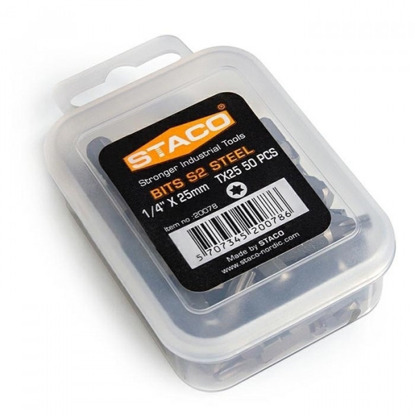 Картинка - Биты 1/4 "x 25 mm, TX25, 50 шт. (20078.STACO)