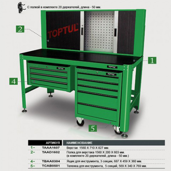 Картинка - Полка для верстака TOPTUL TAAD1602