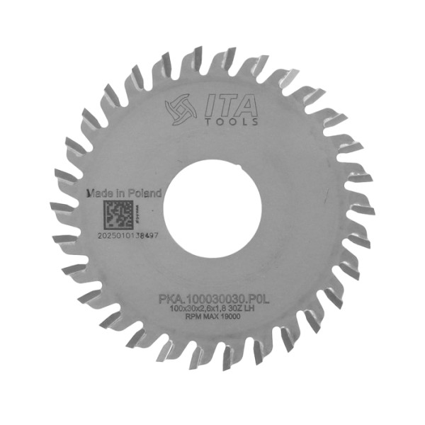 Картинка - Пила ITA TOOLS D=100 F=30 Z=30 K=2,6 Зуб: L позитив PKA.100030030.P0L