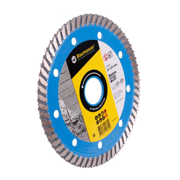 Картинка - Круг алмазный отрезной Turbo 125x2,2x8x22,23 Beton PRO