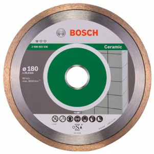 Круг алмазный отрезной Bosch PF Ceramic 180х25.4 керамика (2608602536)