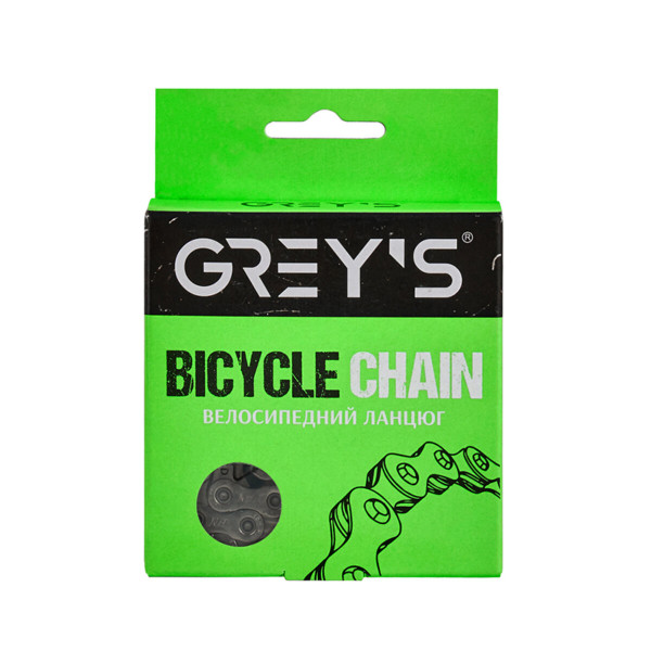 Картинка - Цепь велосипедная Grey's 12шв. S12 Silver/Silver, 126 звеньев