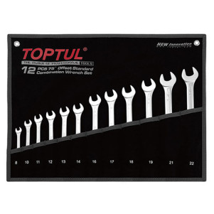 Набір ключів комбінованих TOPTUL (кут 75 °) 8-22 мм 12 шт GPAN1201