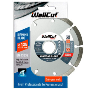 Диск алмазний WellCut 125 x 22,23 мм, Сегмент