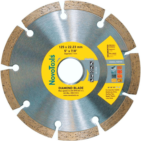 Картинка - Диск алмазный NovoTools Standard 125 x 22,23 мм, Сегмент
