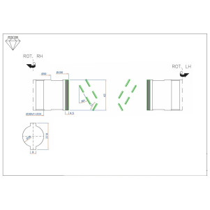 Фреза насадна DIA D = 100 I = 43 d = 30 + 2CH Z = 3 + 3 -15 H = 4,5 LH без фаски DGM