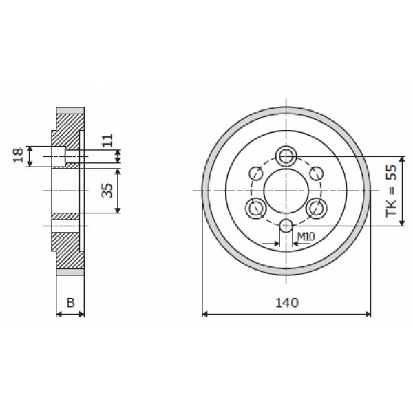 Картинка - Ролик 140-50-35-3V резинка 70 ShA коричневый SCM