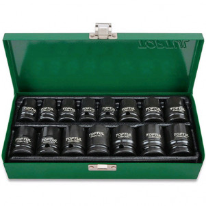 Набір головок ударних TOPTUL 1/2" 10-24 мм 15 шт GDAD1501