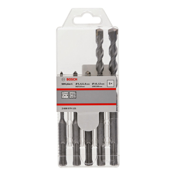 Картинка - Набор буров Bosch SDS plus-1 5/6.5/8/10/12x160 мм, 5 шт