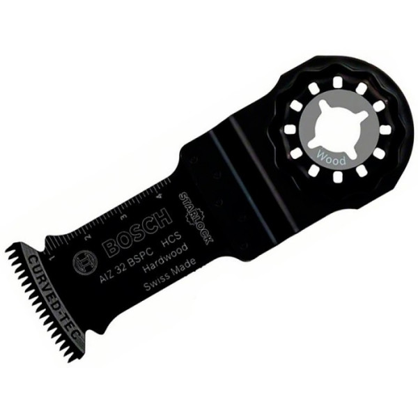 Картинка - Погружное Пильное полотно HCS Bosch AIZ 32 BSPC Hard Wood 50х32 мм (2608662360)