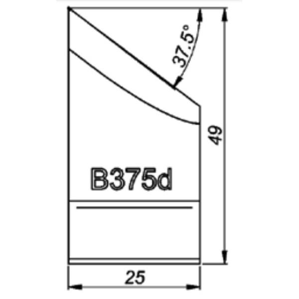 Картинка - Резец для внешней фаски стали 37.5° Promotech B375d NOZ-000037