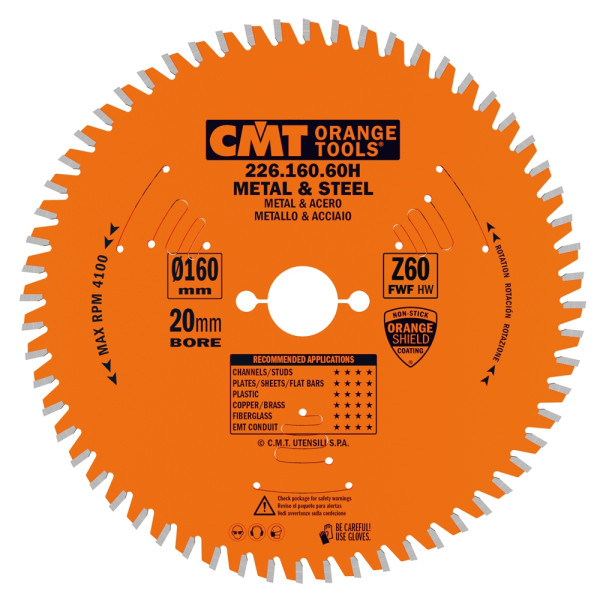 Фото - Пила CMT HM 150x20x1,6/1,2 Z=60 8°FWF для сталі 226.150.60H