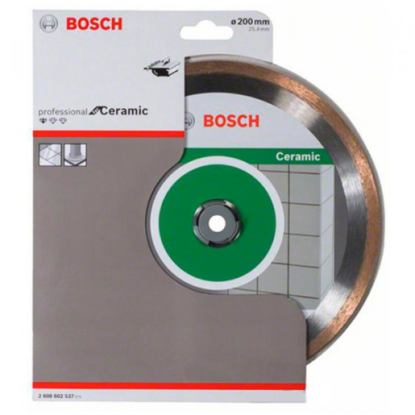 Картинка - Круг алмазный отрезной Bosch PF Ceramic 200х25.4 керамика (2608602537)