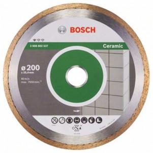 Круг алмазный отрезной Bosch PF Ceramic 200х25.4 керамика (2608602537)