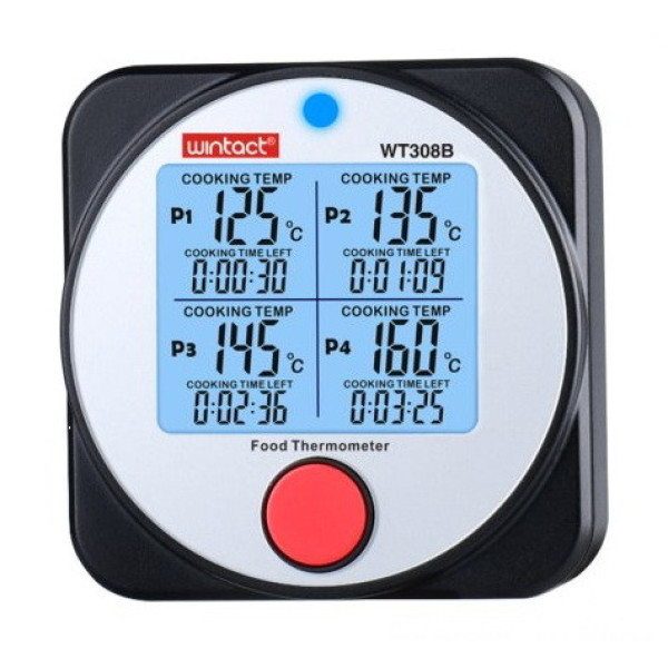 Картинка - Термометр пищевой Wintact 4-х канальный Bluetooth -40-300°C WT308B