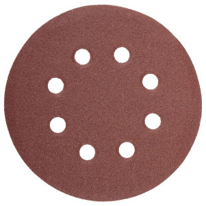 Круг шліфувальний самозачепний NovoAbrasive 150 мм, Р120, 8 отворів, набір 5шт.
