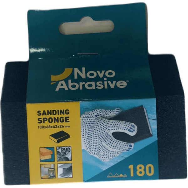 Картинка - Комбинированная шлифовальная губка NovoAbrasive 100 x 68 x 42 x 26 мм, P180