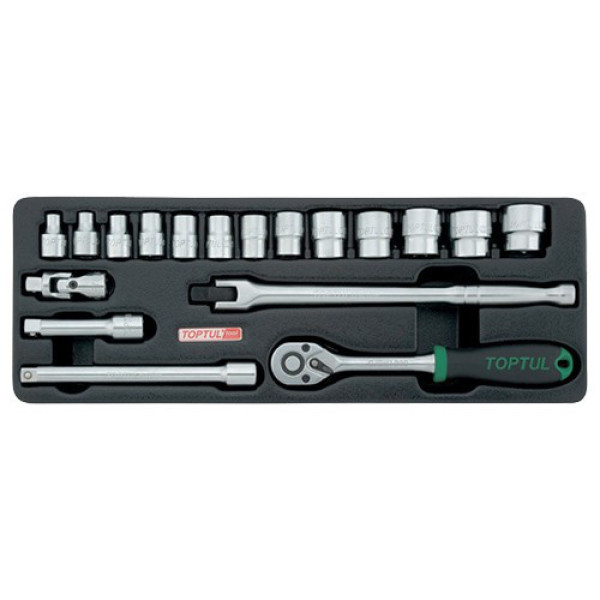 Картинка - Набор головок с трещоткой TOPTUL 3/8" GCAT1808