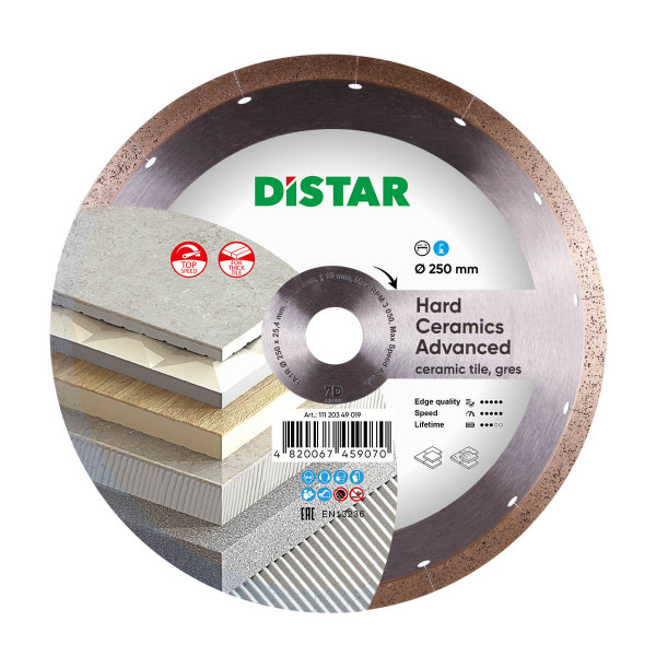 Картинка - Диск алмазный отрезной Distar 1A1R 250x1,5x10x25,4 Hard ceramics Advanсed