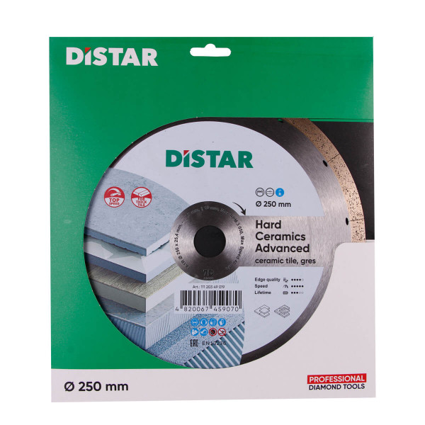 Картинка - Диск алмазный отрезной Distar 1A1R 250x1,5x10x25,4 Hard ceramics Advanсed