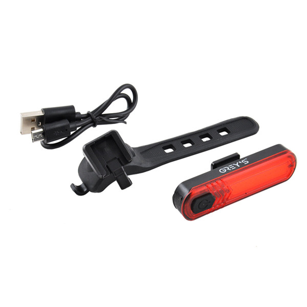 Картинка - Фонарик на велосипед задний Grey's 10xLEDs 7 режимов работы microUSB