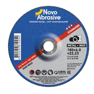 Круг шліфувальний NovoAbrasive Standard 27 180х6,0х22,23 мм, по металу