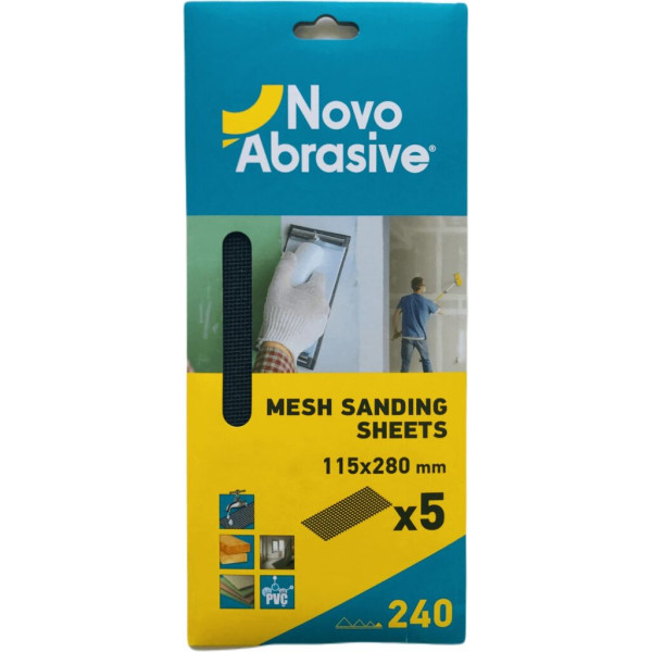 Картинка - Шлифовальная сетка NovoAbrasive 115 x 280 мм, P240, 5 шт.
