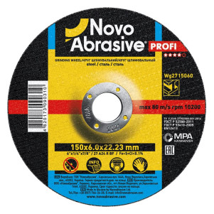 Круг шліфувальний NOVOABRASIVE 27 150х6,0х22,23 мм, по металу