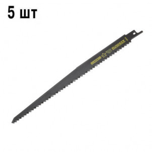Полотно пильное DeWALT по древесине и пластику, для сабельных пил, 5 шт