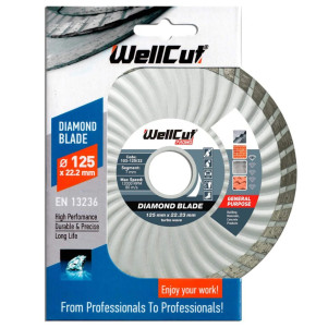 Диск алмазний WellCut 125 x 22,23 мм, Турбохвиля