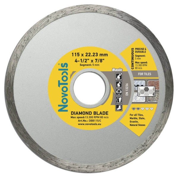 Фото - Диск алмазний NovoTools Basic 115 x 22,23 мм, Плитка