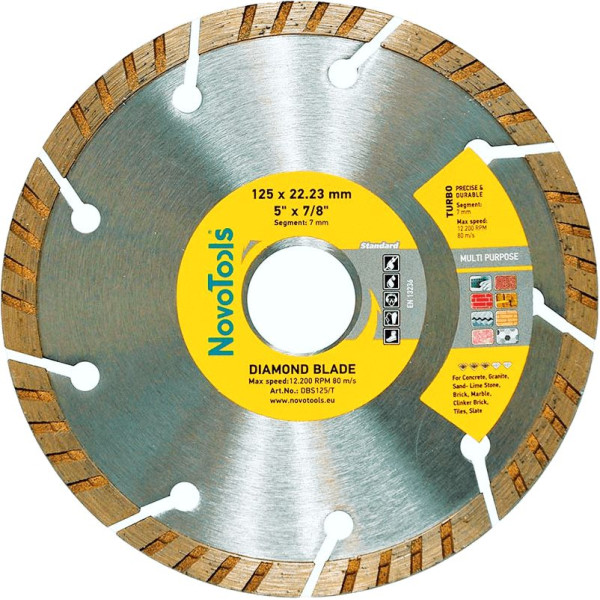 Фото - Диск алмазний NovoTools Standard 125x 22,23 мм, Турбо