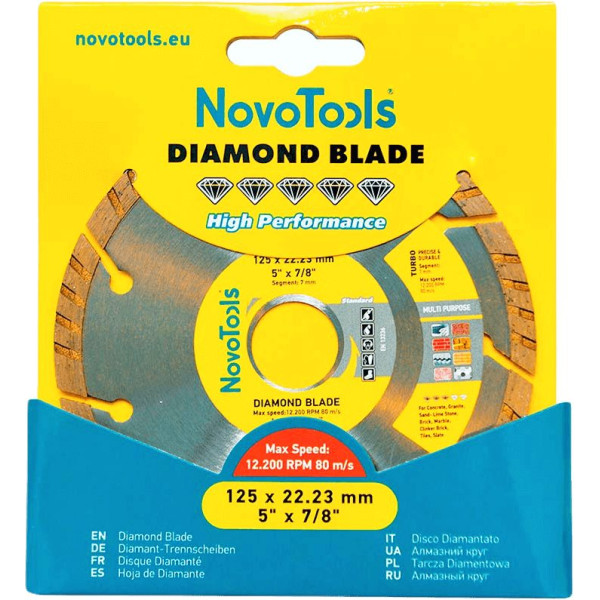 Фото - Диск алмазний NovoTools Standard 125x 22,23 мм, Турбо